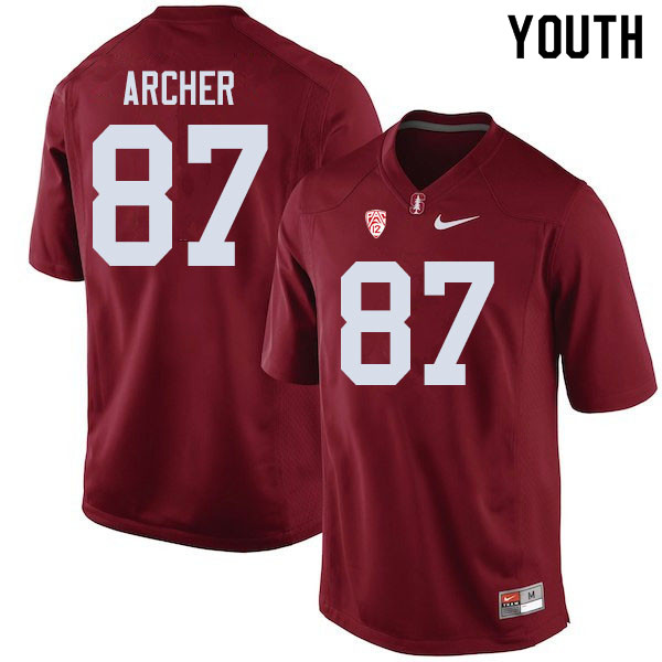 Youth #87 Bradley Archer Stanford Cardinal College Football Jerseys Sale-Cardinal
